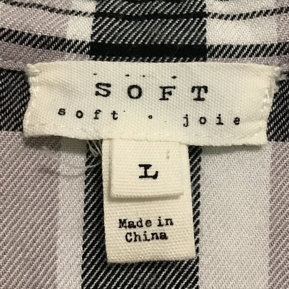 Soft Joie Johnesa Plaid Short Sleeve Top Size L - Picture 10 of 12